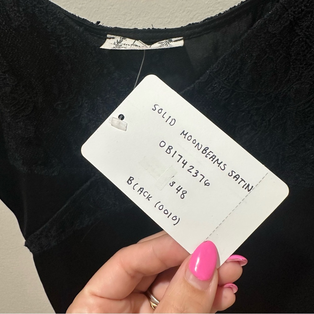 Free People intimate NWT black satin tank top XS - Picture 4 of 4